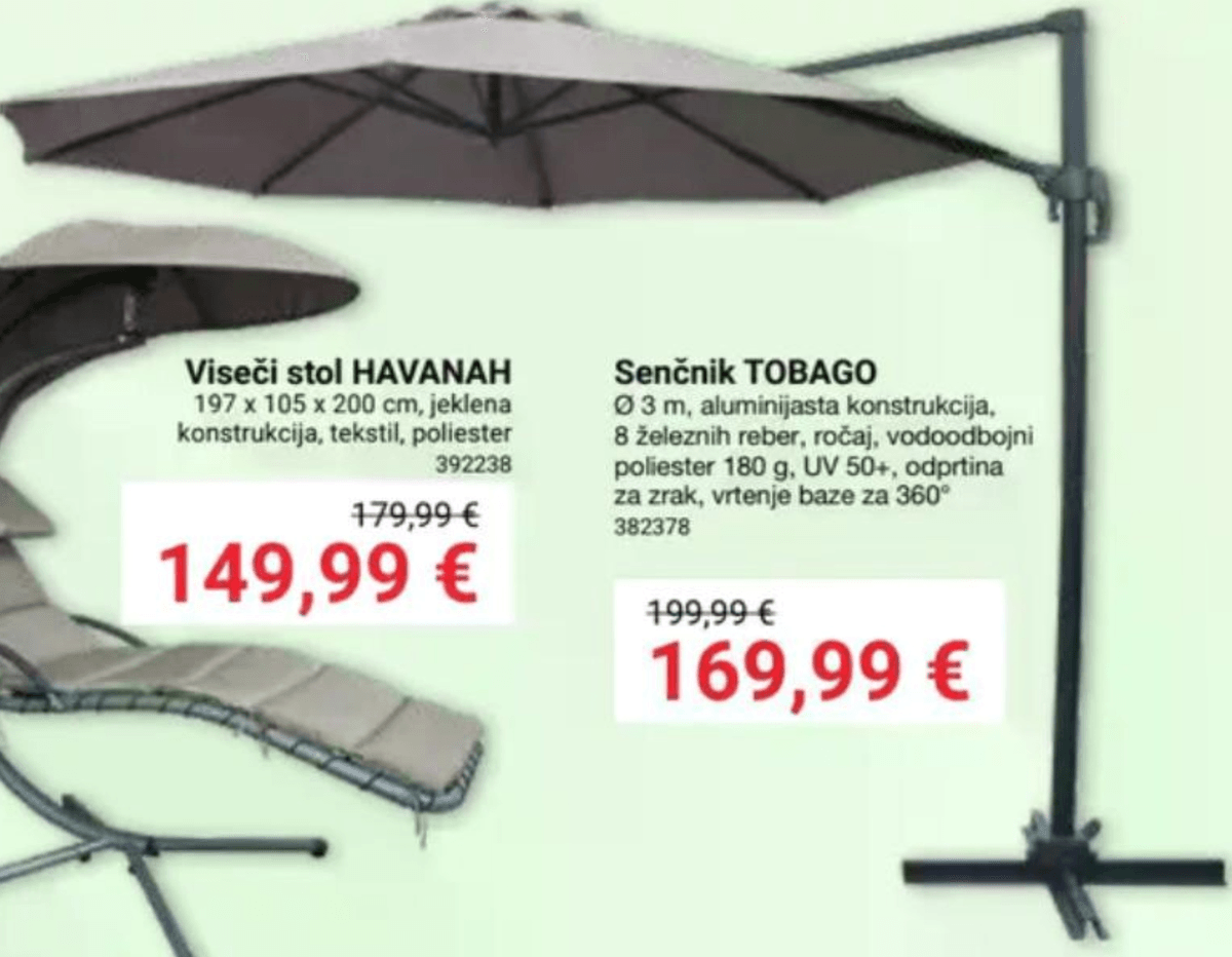 Senčnik TOBAGO - Akcija v trgovini Pevex