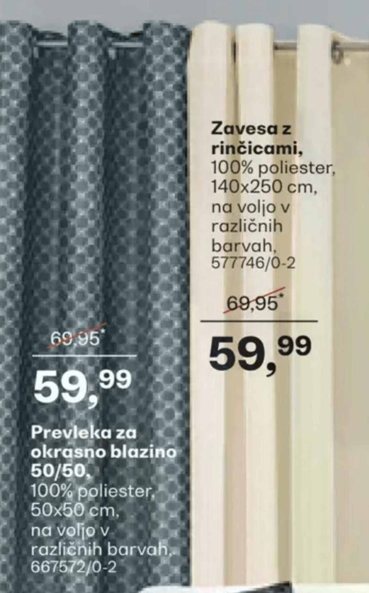 Zavesa z rinčicami - Akcija v trgovini Rutar