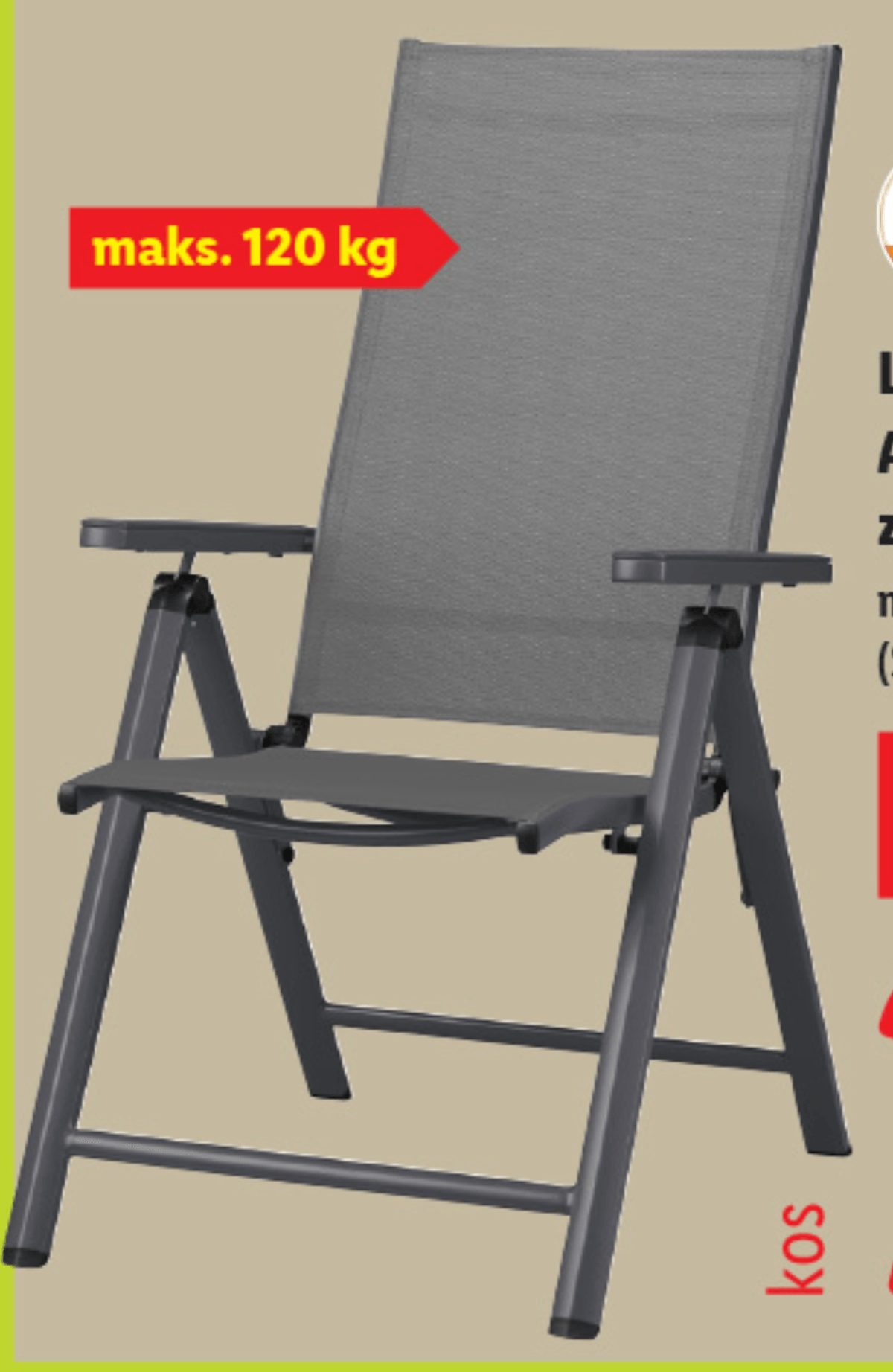 LIVARNO Aluminijast zložljiv stol - Akcija v trgovini Lidl