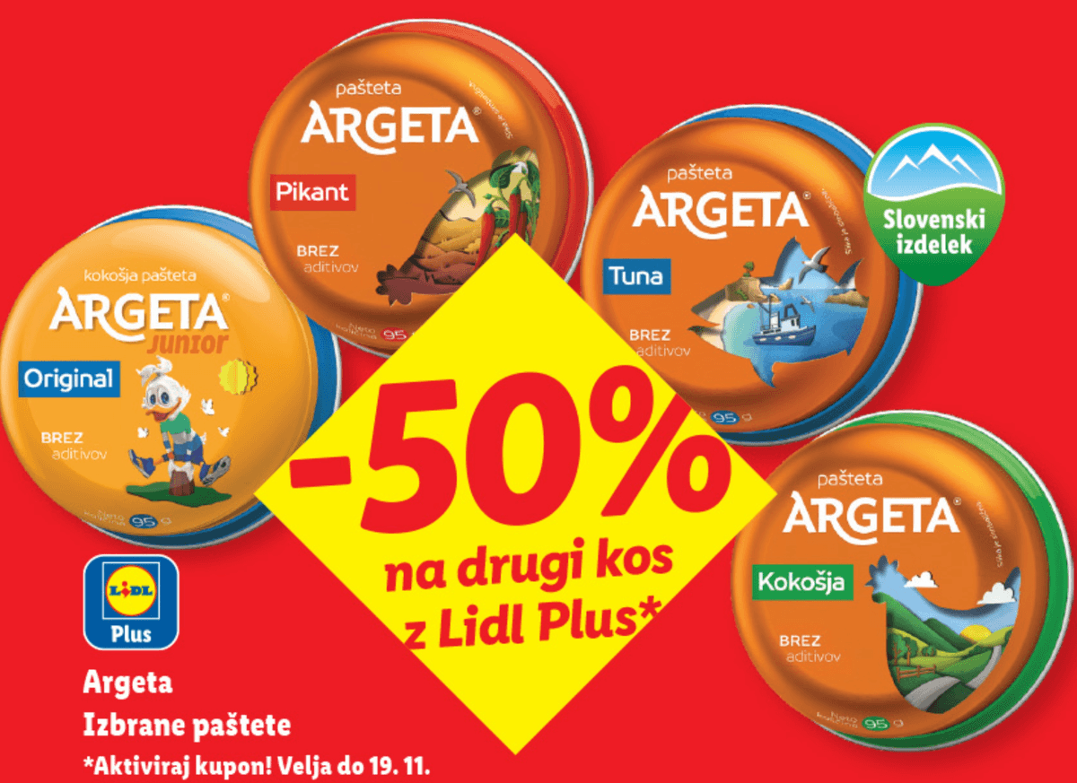 Argeta Izbrane paštete - Akcija v trgovini Lidl