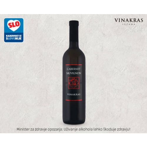 Vino rdeče Cabernet Sauvignon 0,75l Vinakras - Akcija v trgovini Mercator