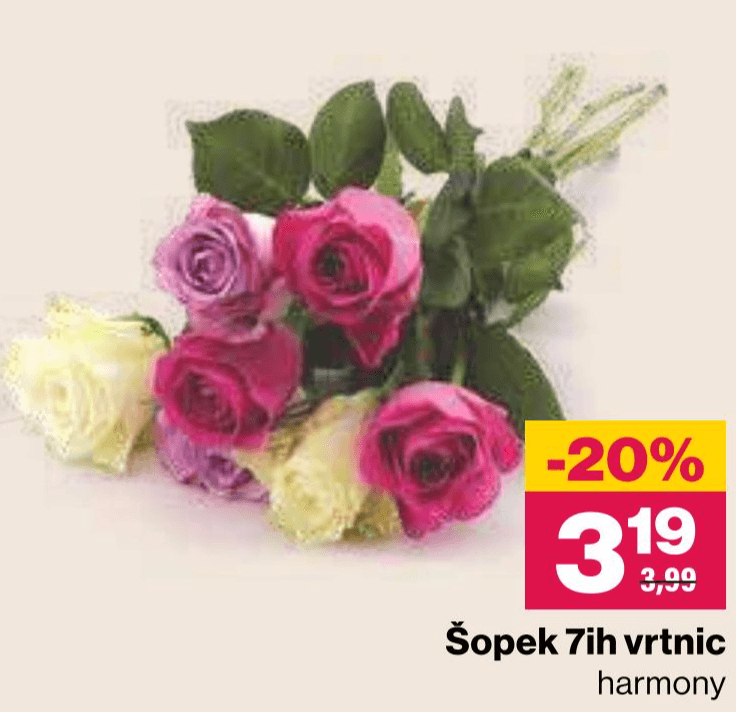 Šopek 7ih vrtnic - Akcija v trgovini Mercator