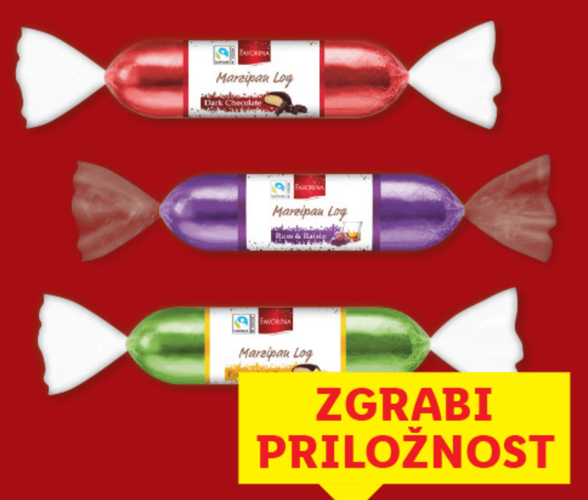 Favorina Marzipan oblit s čokolado 125 g - Akcija v trgovini Lidl