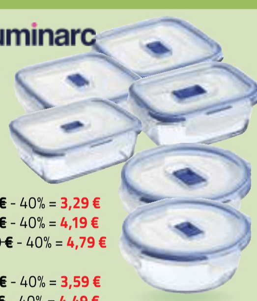 Posoda za shranjevanje s pokrovom okrogla 92 cl Luminarc - Akcija u trgovini E.Leclerc