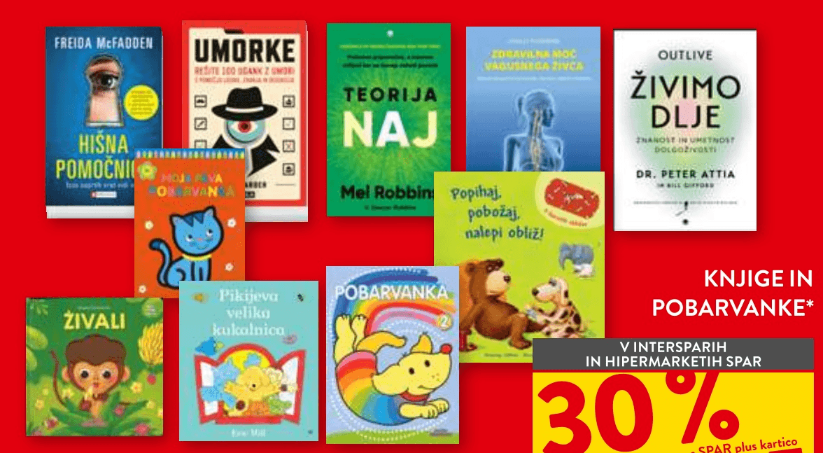 Knjige in pobarvanke - Akcija v trgovini Spar