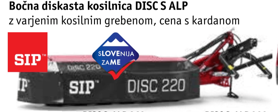 Bočna diskasta kosilnica DISC S-ALP 260 SIP - Akcija v trgovini Jager