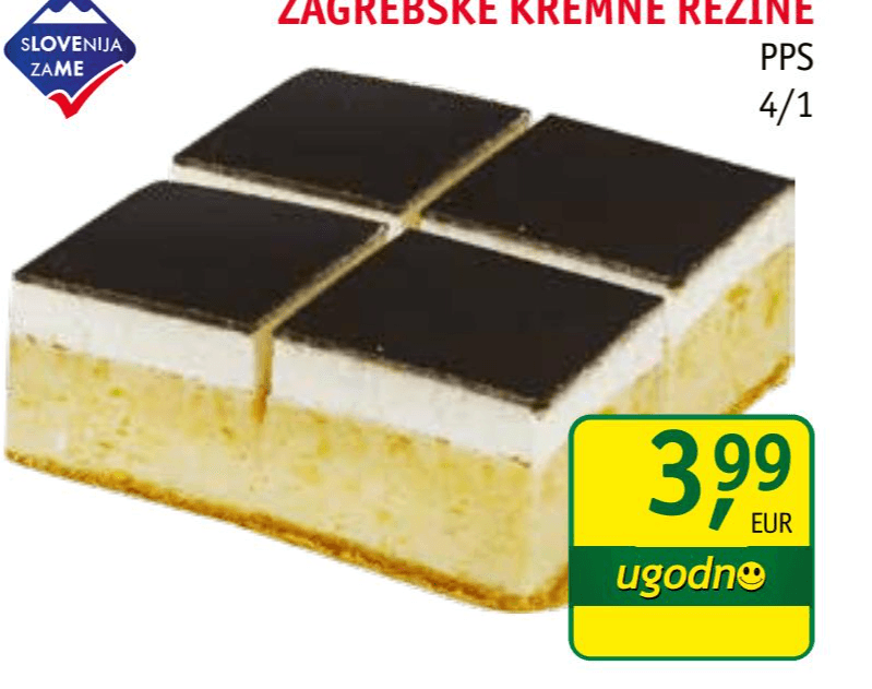 Zagrebške kremne rezine 4/1 Akcija v trgovini Jager
