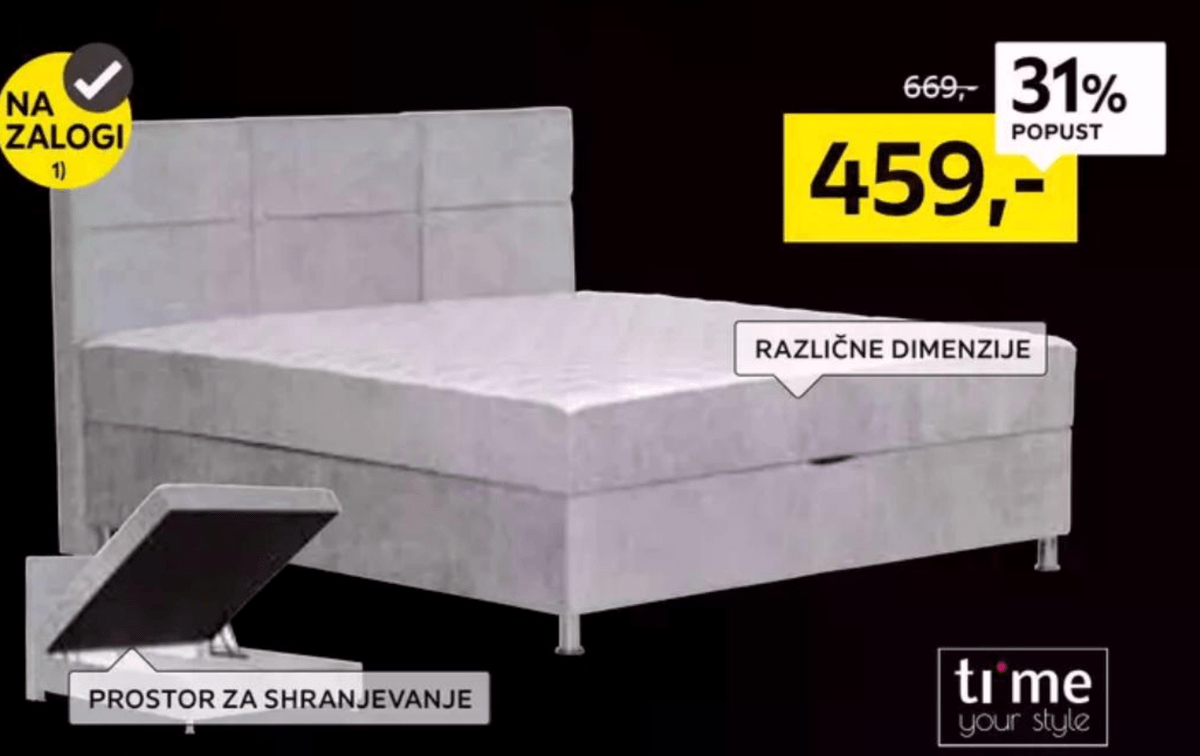 Postelja z vzmetnico time your style - Akcija v trgovini Lesnina