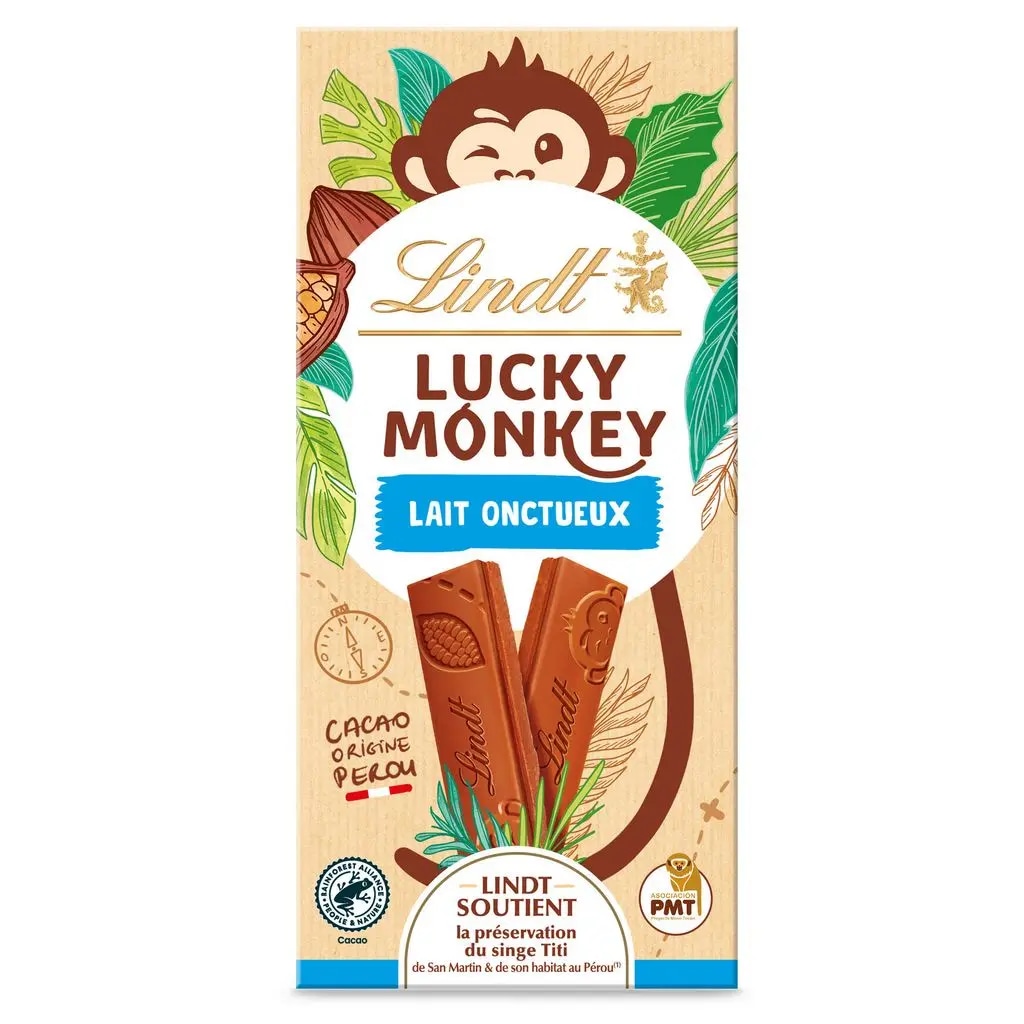Čokolada Lucky Monkey Lindt 100 g - Akcija v trgovini E.Leclerc