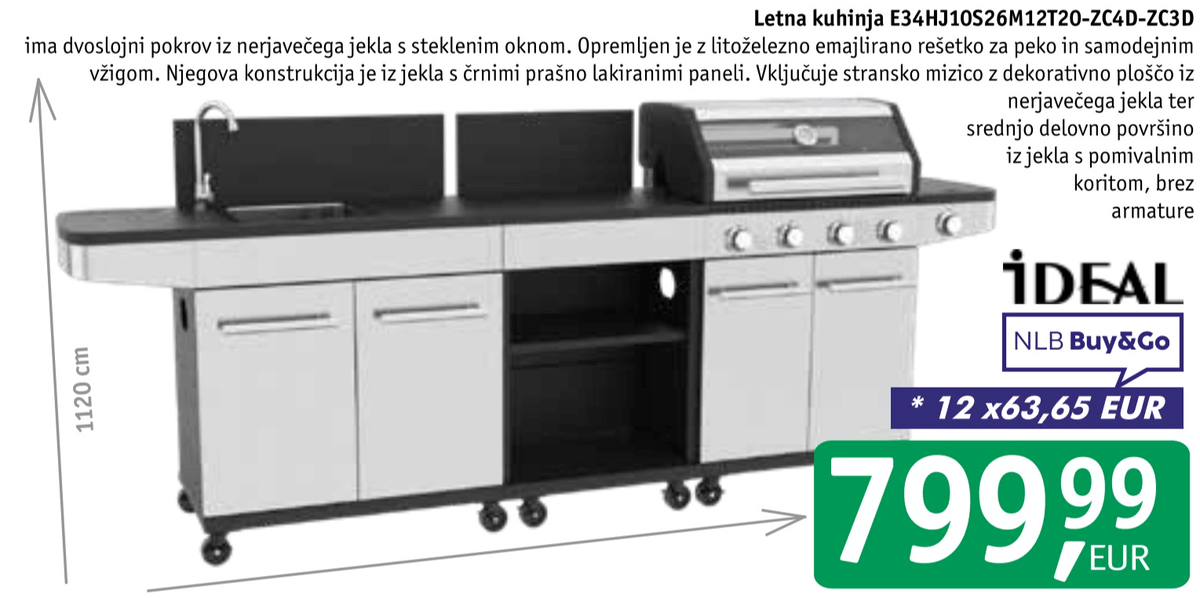 Letna kuhinja E34HJ10S26M12T20-ZC4D-ZC3D Ideal - Akcija v trgovini Jager