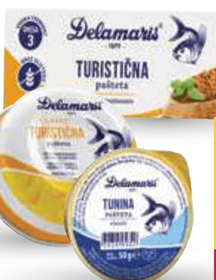 Izbrane ribje paštete Delamaris - Akcija v trgovini Mercator