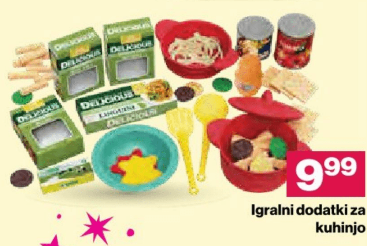 Igralni dodatki za kuhinjo Delicious - Akcija v trgovini Mercator