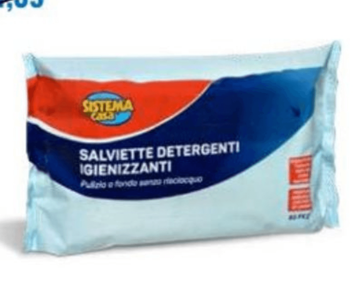 Krpice za čiščenje Sistema Casa Salviette Detergenti Igienizzanti 80 kosov - Akcija v trgovini Eurospin