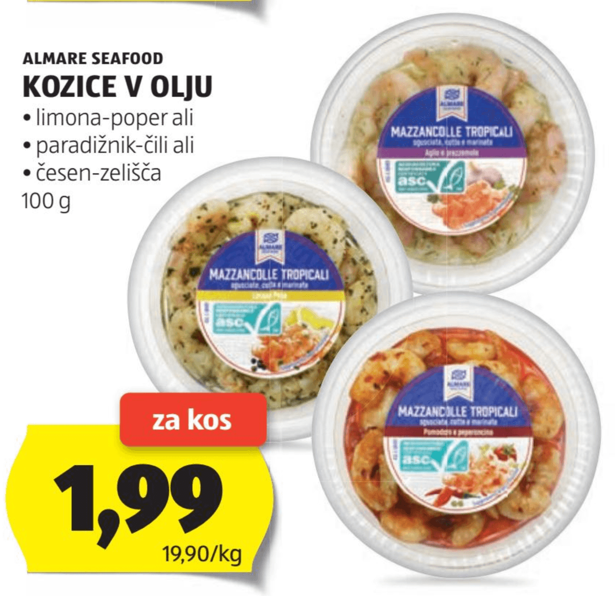 Almare Seafood Kozice v Olju 100 g - Akcija v trgovini Hofer