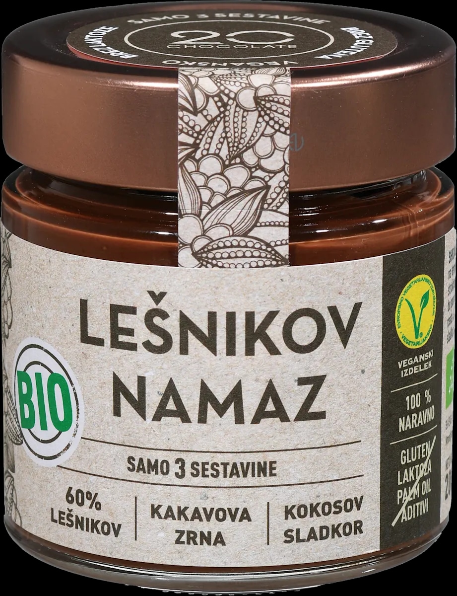 Bio lešnikov namaz 20Chocolate 200 g - Akcija v trgovini Mercator
