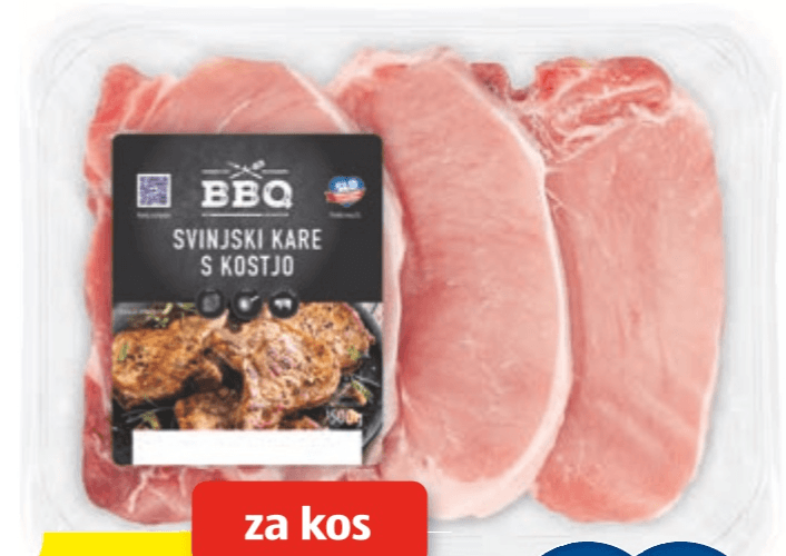 BBQ Svinjski kare s kostjo 500 g - Akcija v trgovini Hofer