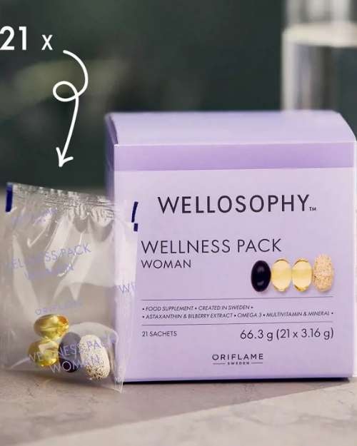 Wellosophy WellnessPack za ženske 21 SACHETS 66.3 g (21 x 3.16 g) - Akcija v trgovini Oriflame