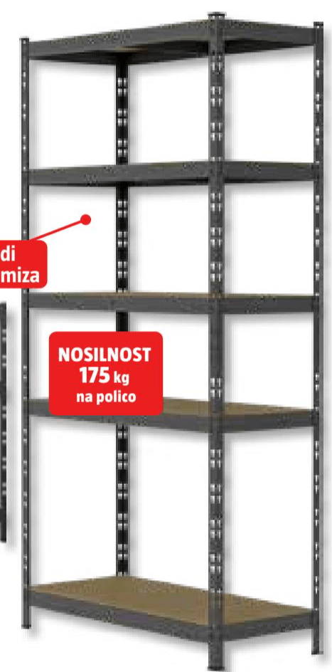 Regalux težkonosilni kovinski regal v 180 x š 90 x g 40 cm Akcija v trgovini Bauhaus