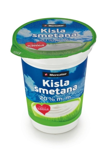 Kisla smetana Mercator 400 g - Akcija v trgovini Mercator