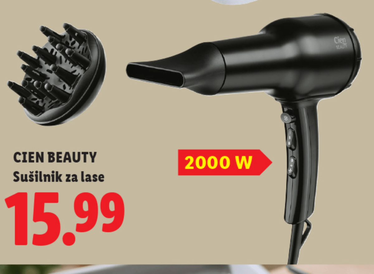 CIEN BEAUTY Sušilnik za lase - Akcija u trgovini Lidl