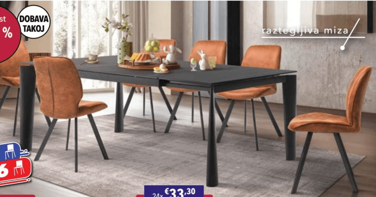 Raztegljiva miza PALERMO - Akcija v trgovini Harvey Norman