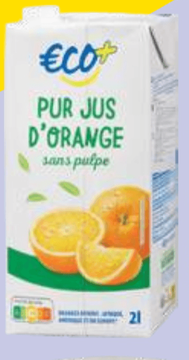Pomarančni sok 2 l ECO+ Akcija v trgovini E.Leclerc