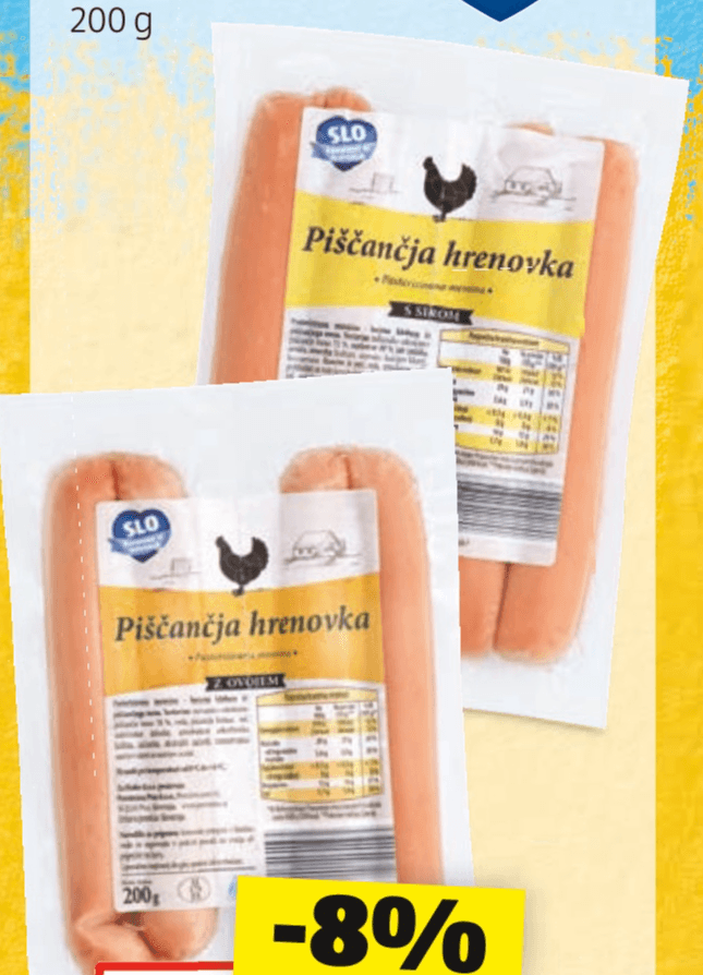 Piščančje hrenovke 200 g - Akcija v trgovini Hofer