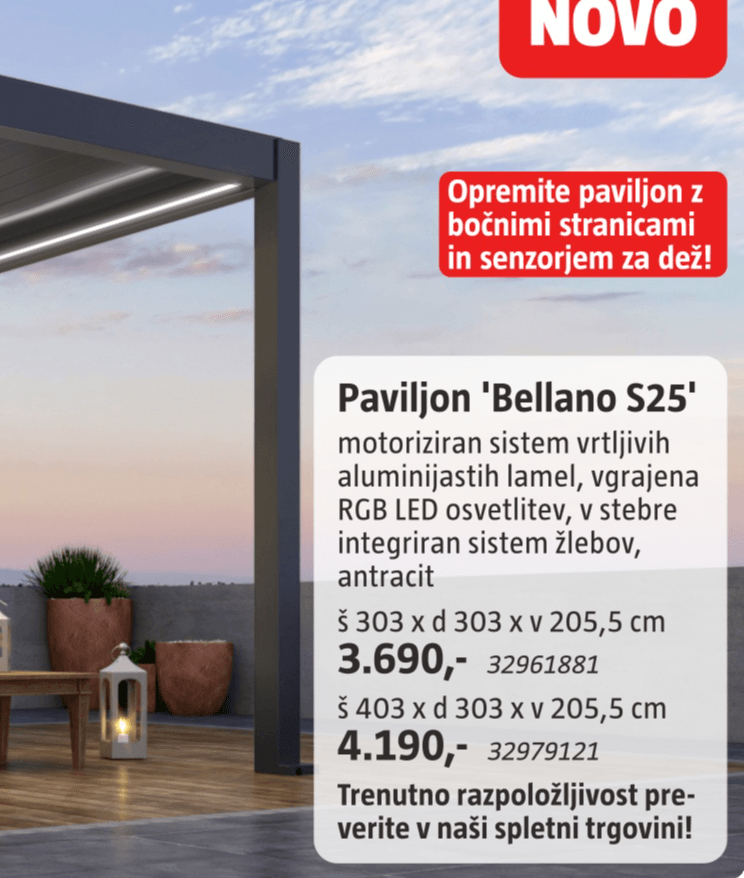 Paviljon 'Bellano S25' - Akcija v trgovini Bauhaus