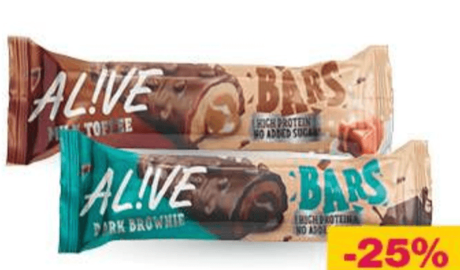 Beljakovinska rezina Alive 40 g - Akcija v trgovini Mercator