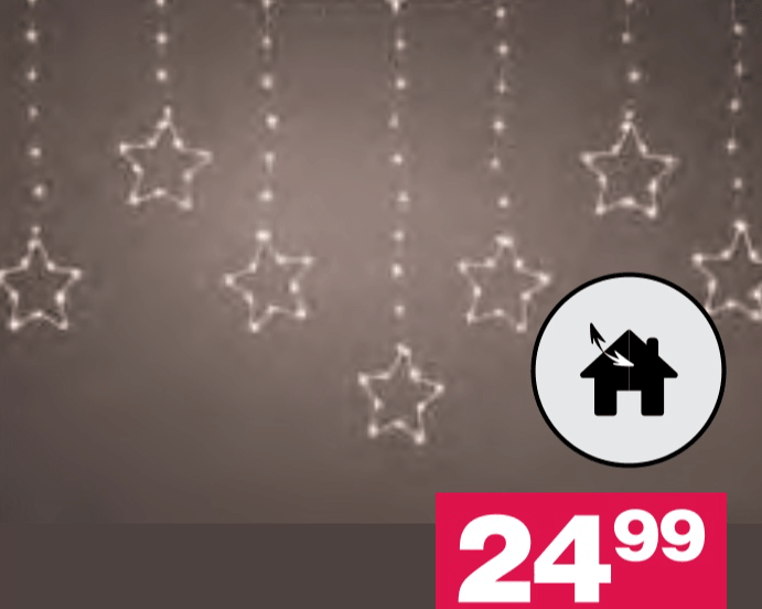 LED lučke novoletne zavesa zvezde 156 lučk - Akcija v trgovini Mercator