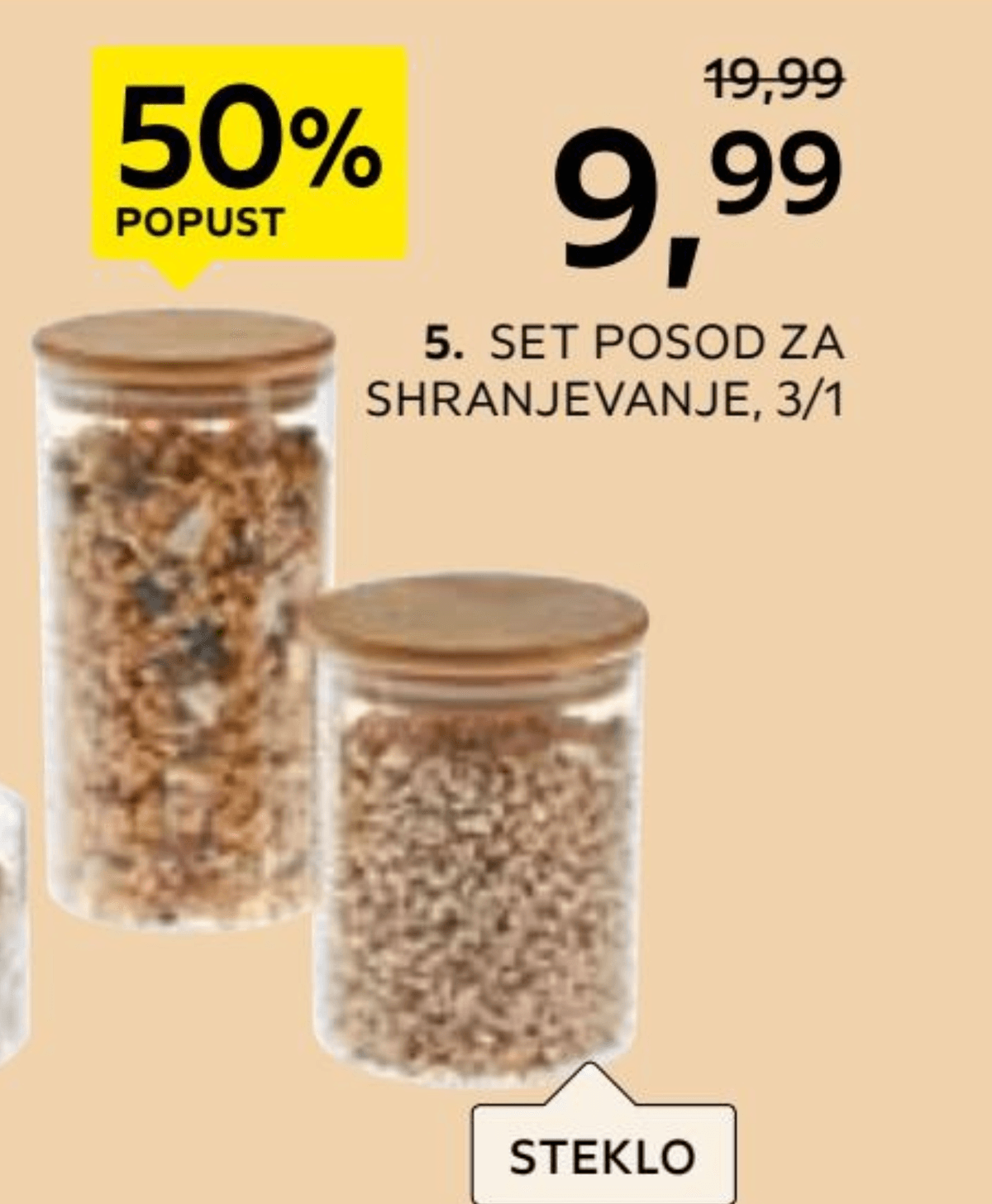 Homeware professional Set posod za shranjevanje 3/1 - Akcija v trgovini Lesnina