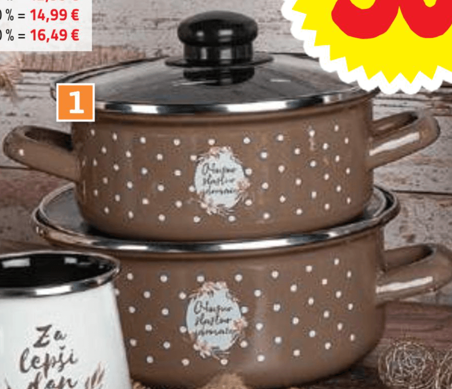 Nizka kozica s pokrovko 1,3 l (16 cm) Tognana - Akcija v trgovini E.Leclerc