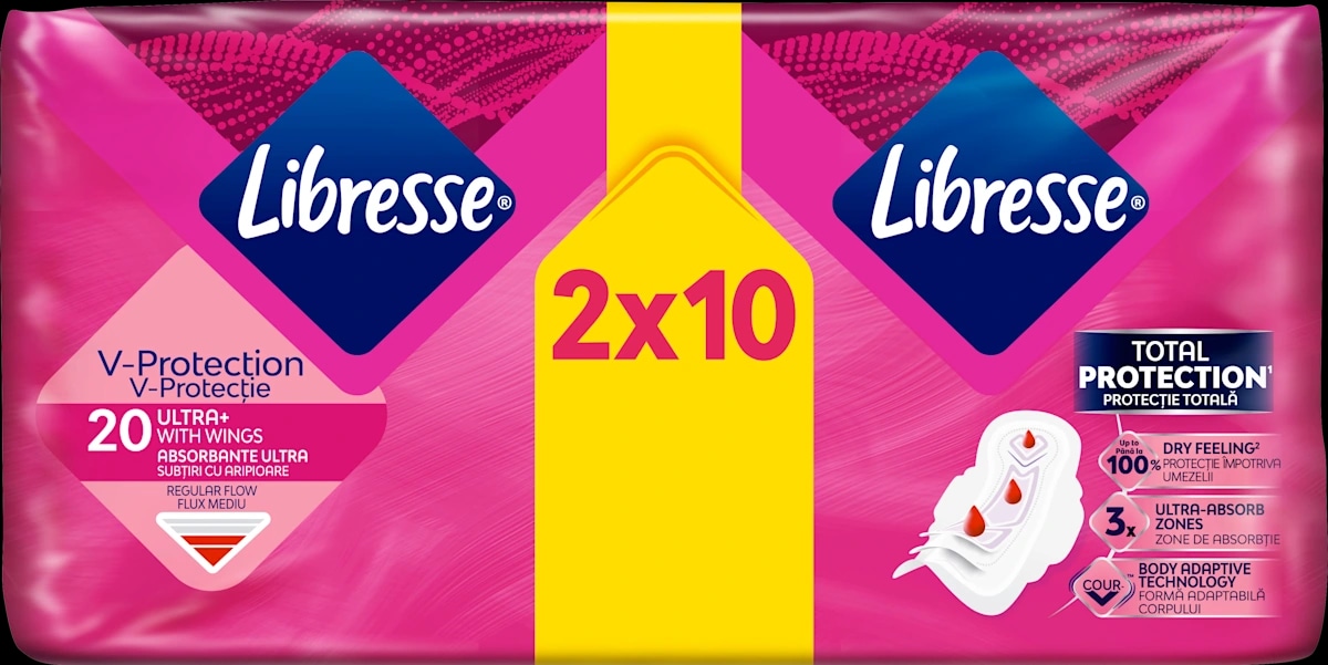 Libresse Freshness & Protection Ultra+ damski vložki 20 kosov Akcija v trgovini Dm