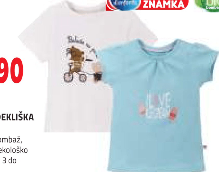 Deška ali dekliška majica - Akcija v trgovini E.Leclerc