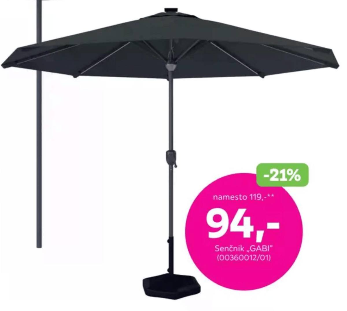 Senčnik „GABI" - Akcija v trgovini Mömax