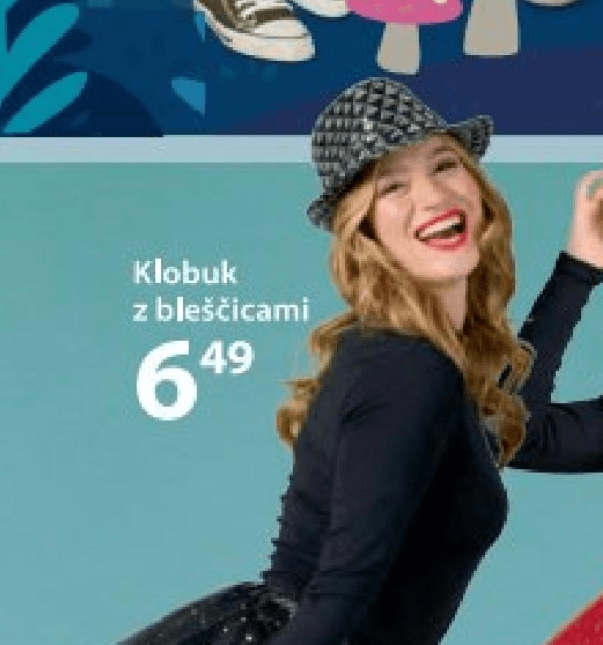 Klobuk z bleščicami - Akcija v trgovini NKD