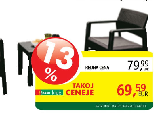 PVC vrtna garnitura Kraka - Akcija v trgovini Jager