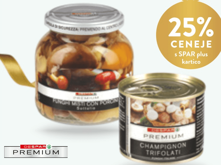 Gobe 280 g ali 180 g SPAR PREMIUM - Akcija v trgovini Spar