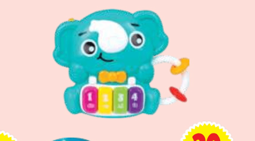 GLASBENI KLAVIR "ELLY" Playgro - Akcija v trgovini E.Leclerc