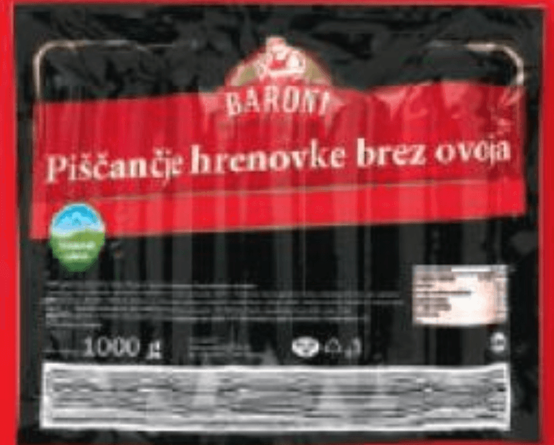 Baroni Piščančje hrenovke brez ovoja 1 kg - Akcija v trgovini Lidl