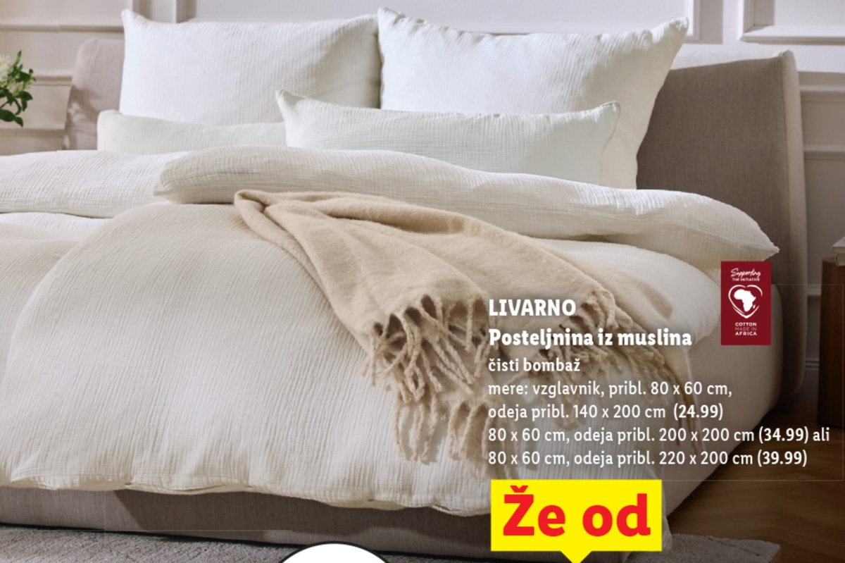 Posteljnina iz muslina Livarno - Akcija v trgovini Lidl