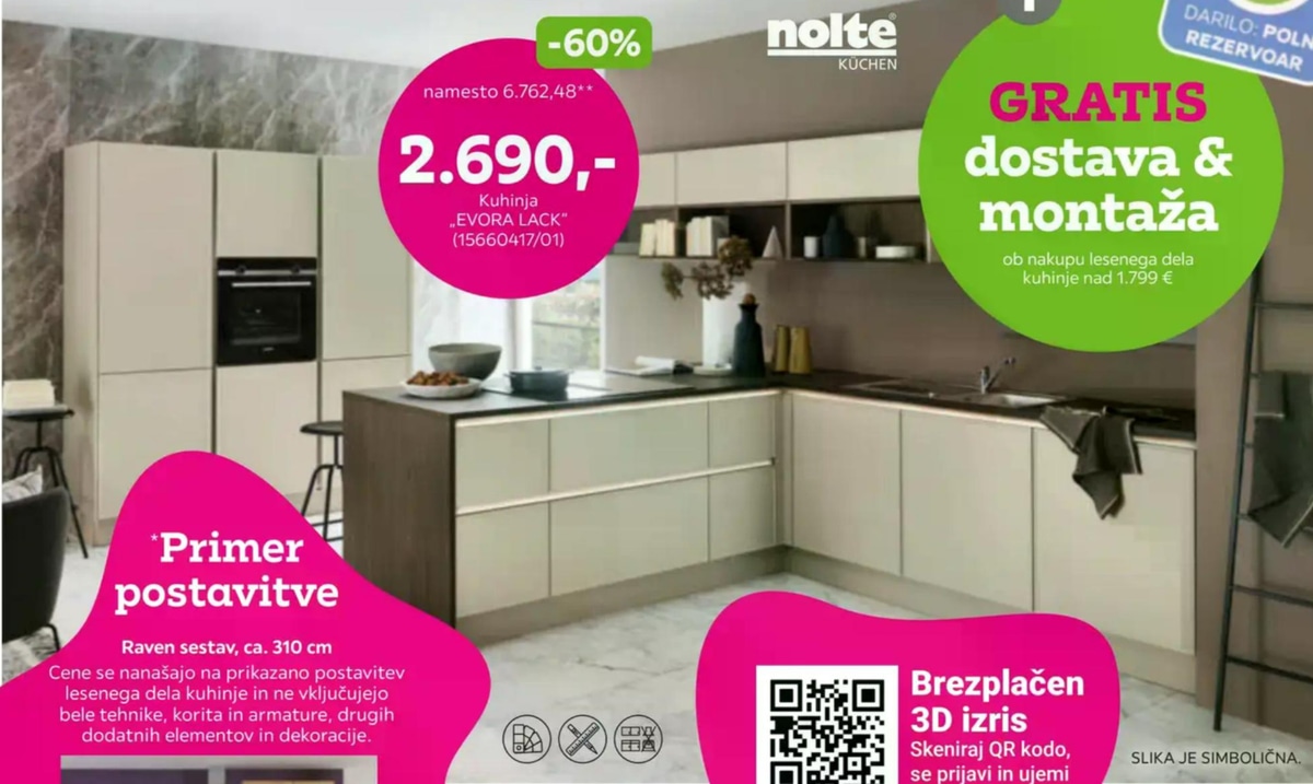 Kuhinja Evora Lack nolte - Akcija v trgovini Mömax
