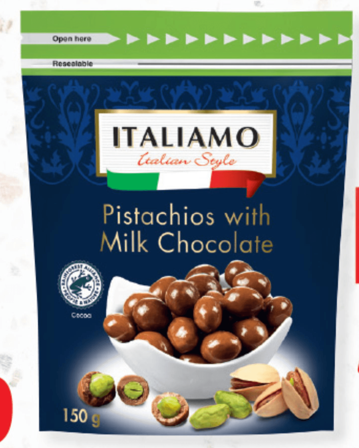 ITALIAMO Pistacije v mlečni čokoladi 150 g - Akcija v trgovini Lidl