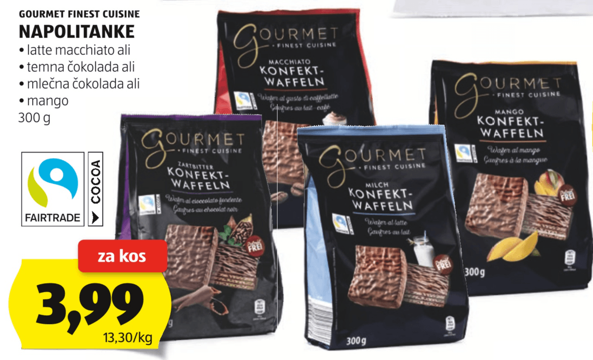 GOURMET FINEST CUISINE Napolitanke 300 g - Akcija v trgovini Hofer