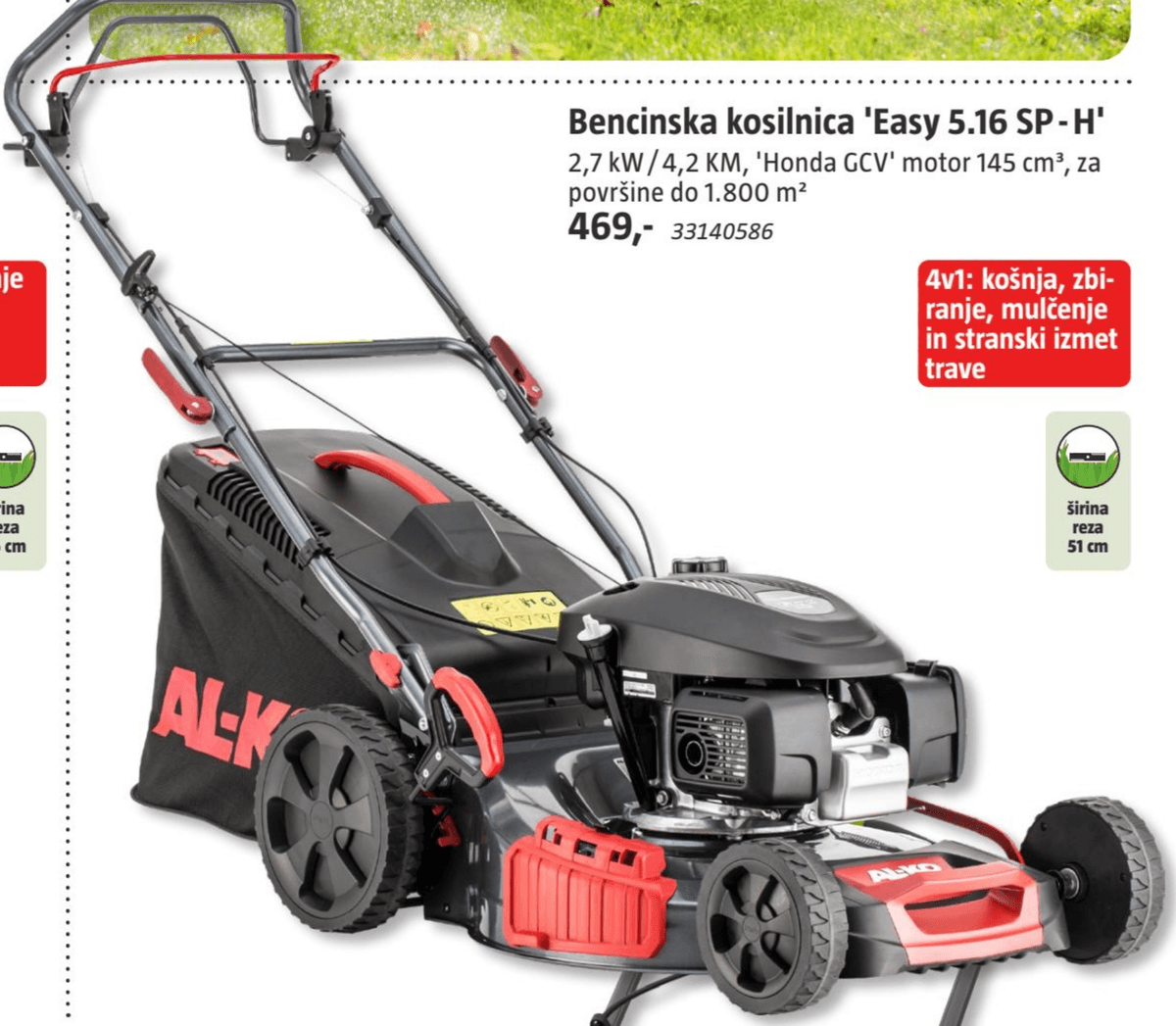 Bencinska kosilnica 'Easy 5.16 SP-H' AL-KO - Akcija v trgovini Bauhaus