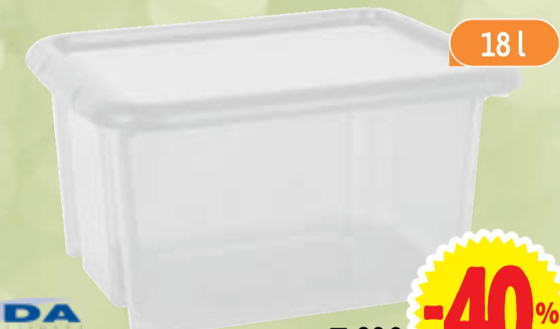 Zaboj za shranjevanje s pokrovom EDA 18 l - Akcija v trgovini E.Leclerc