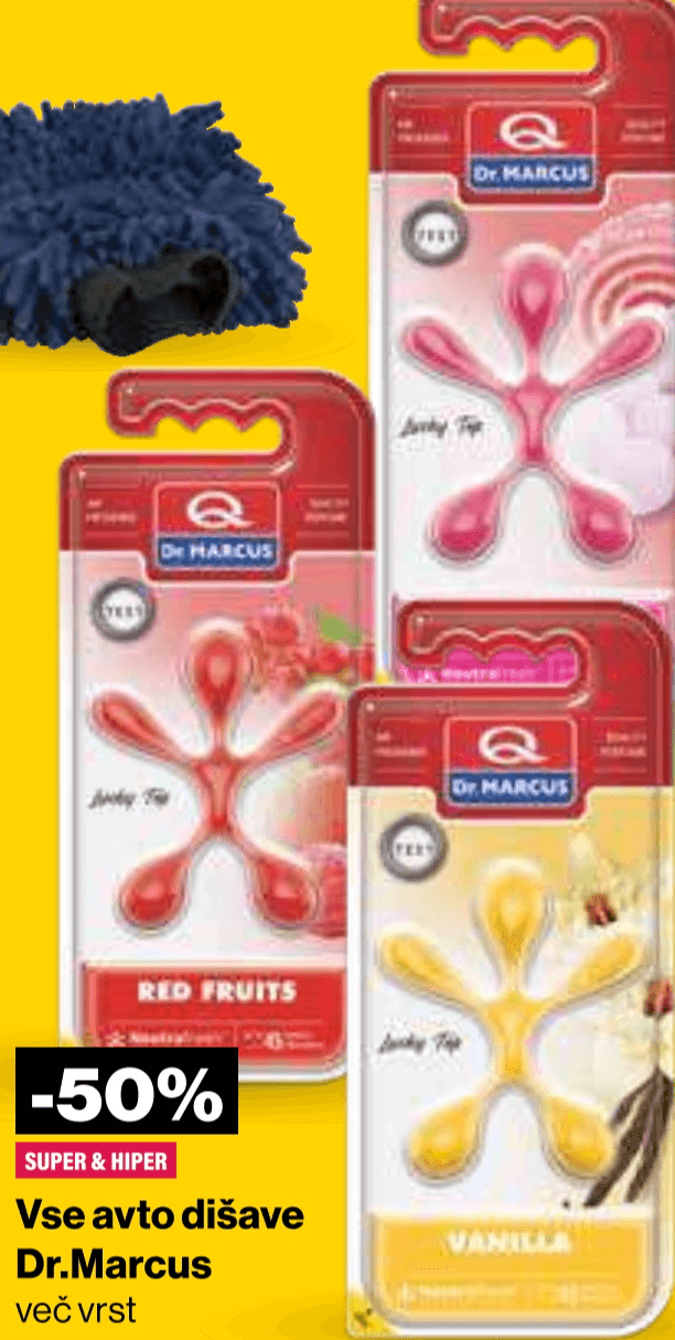 Vse avto dišave Dr.Marcus - Akcija v trgovini Mercator