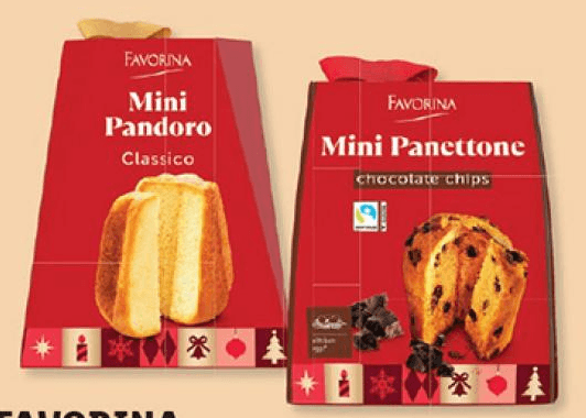 Favorina mini kolač "Pandoro/Panettone" Akcija v trgovini Lidl