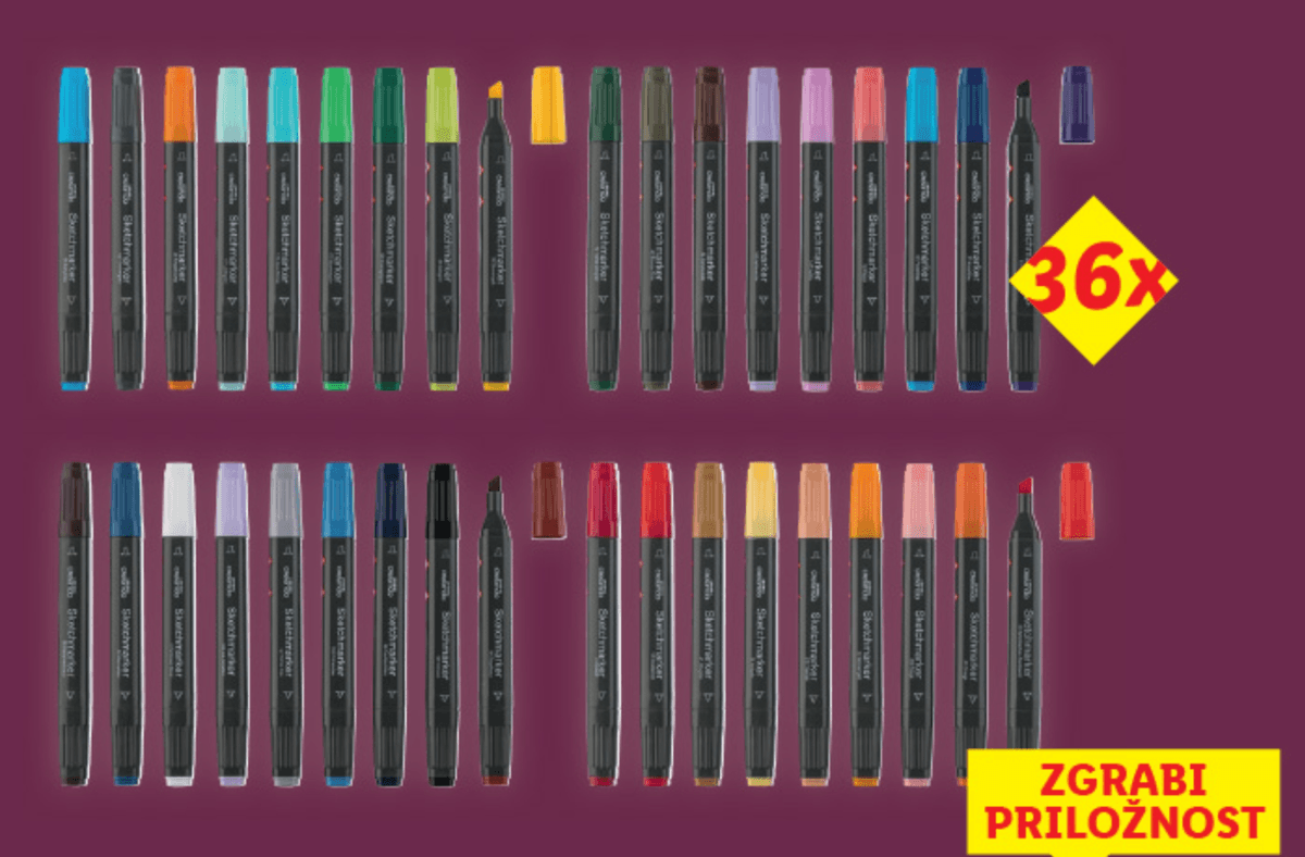Flomastri 36x crelando - Akcija v trgovini Lidl