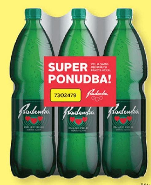 RADENSKA Gazirana mineralna voda 6 x 1,5 l Akcija v trgovini Lidl